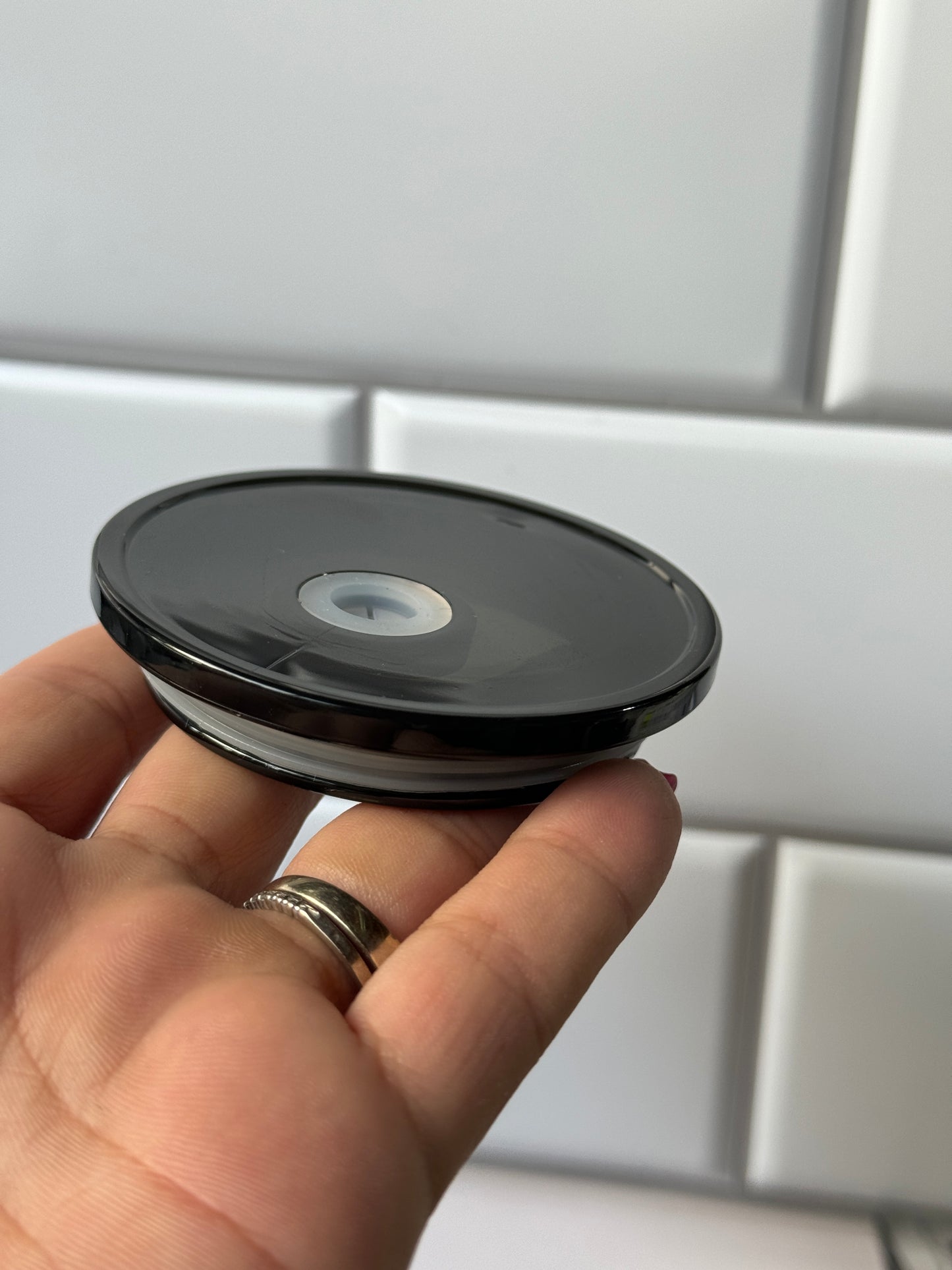 16oz Glass Can Lid - Black