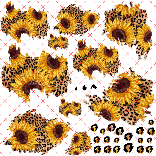 10X10 -SUNFLOWER AND LEOAPRD PATCHES