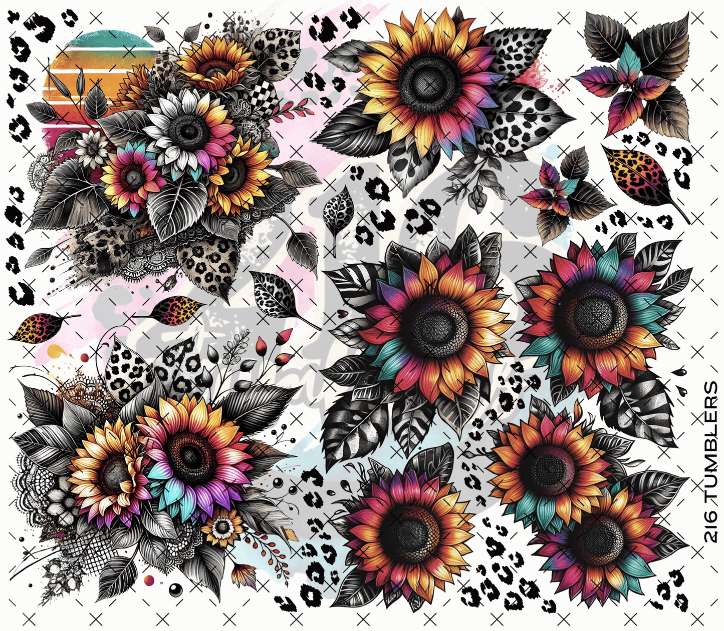 10x10 -216- VIBRANT FLORALS AND LEOAPRD