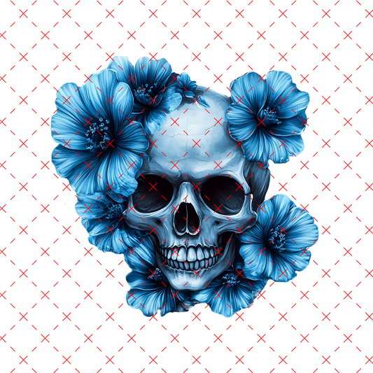 PRE CUT VINYL BLUE SKULL