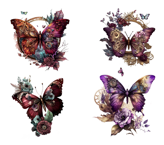 #20-33 Steampunk Butterflies Purples