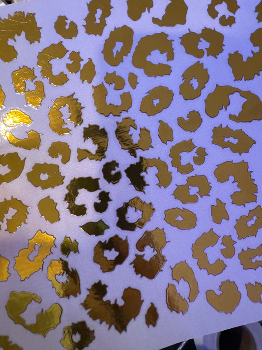 GOLD FOIL UV DTF Leopard Spots