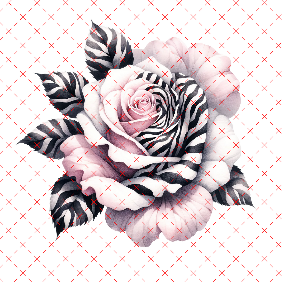 PRE CUT VINYL ZEBRA ROSE 216 Tumblers