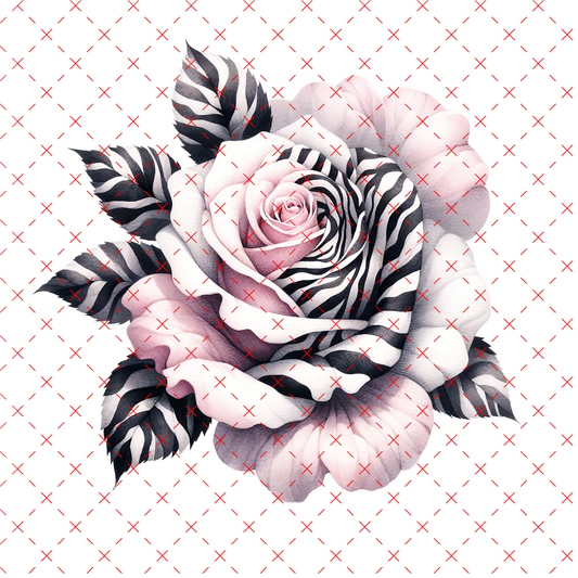 PRE CUT VINYL ZEBRA ROSE