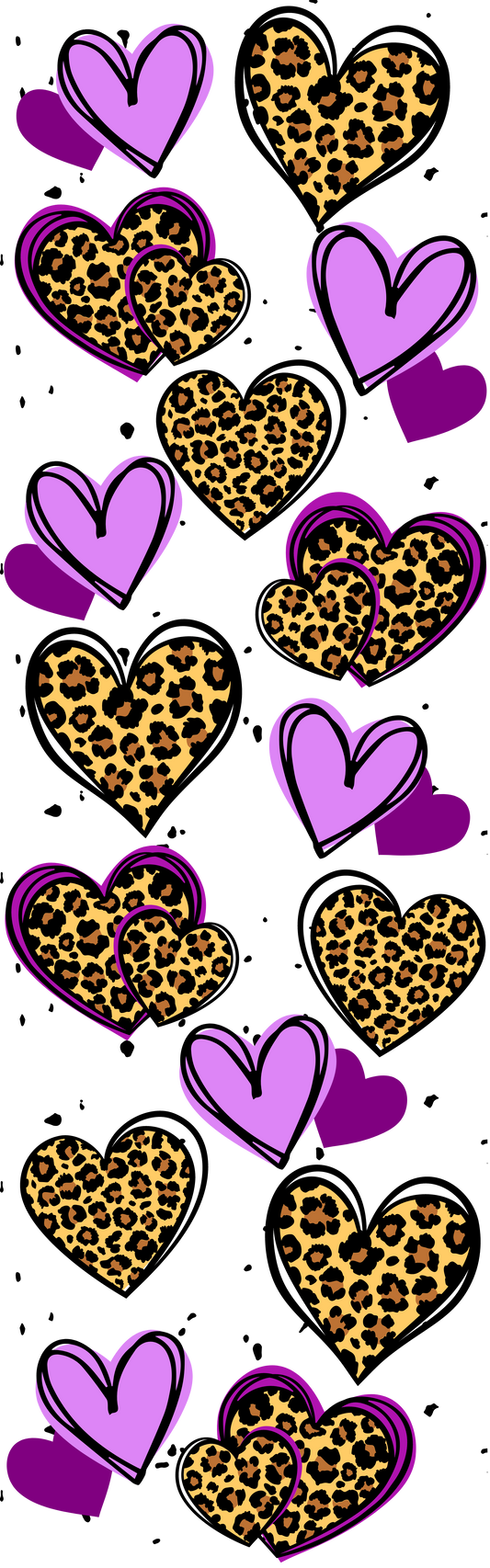Purple Hearts w Leopard Pen Wrap