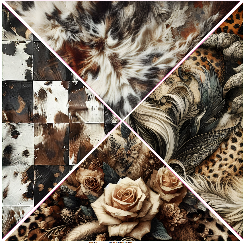 8013 COWHIDE LEOPARD MIXED MEDIA