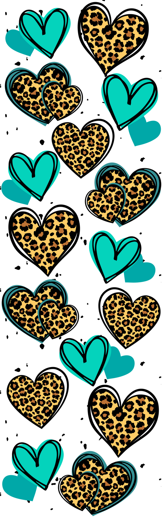 Teal Hearts w Leopard Pen Wrap