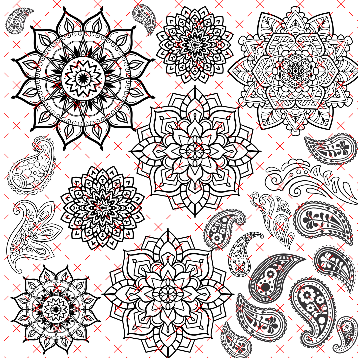 10X10 OUTLINES  #12 MANDALA