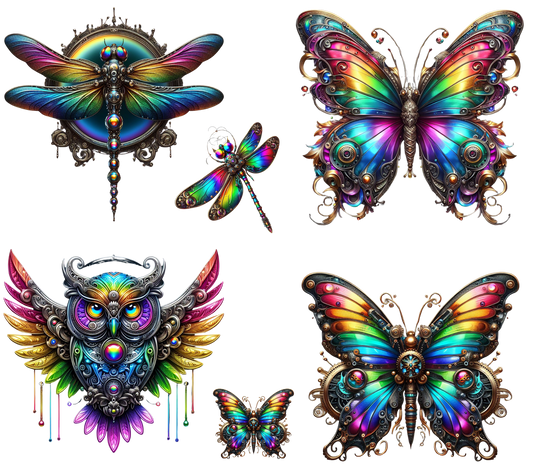 DOUBLE SIDED PRINT Rainbow Butterfly/Dragonfly
