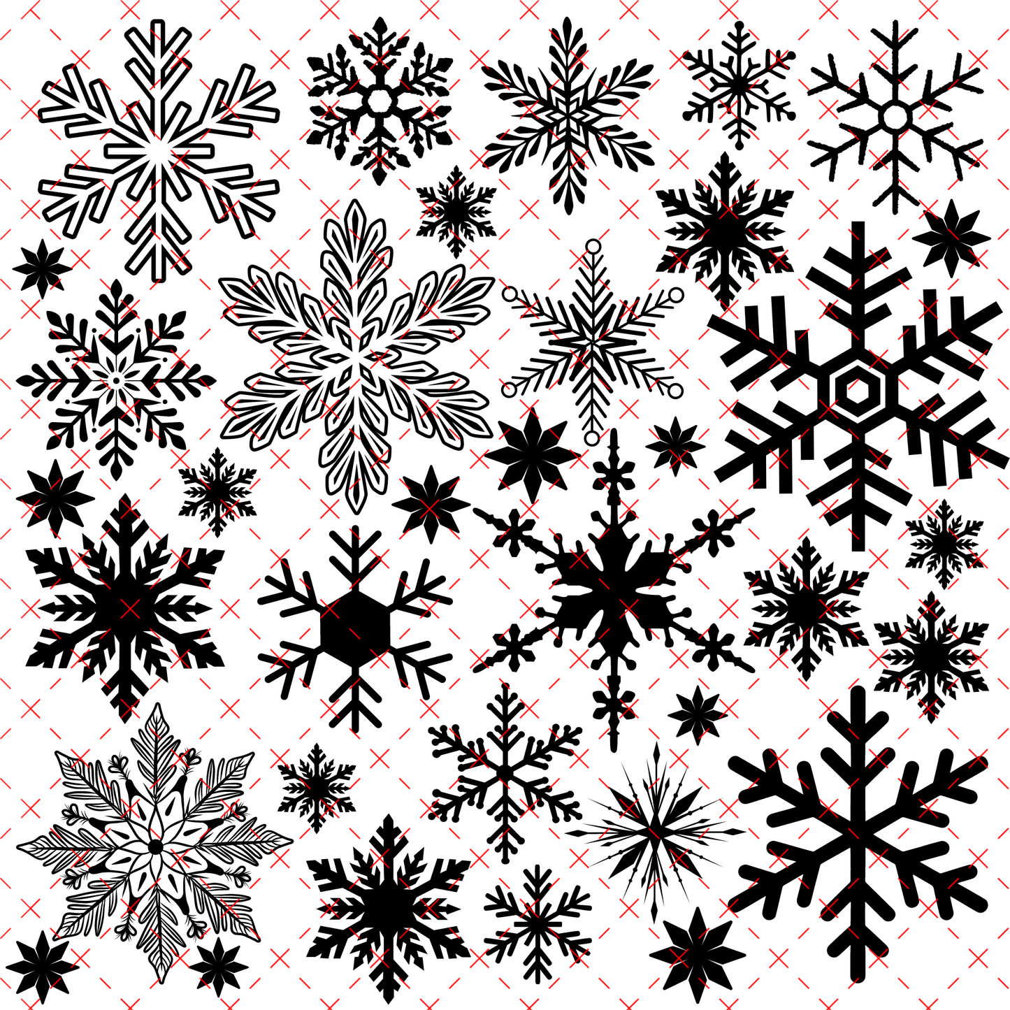 10X10 OUTLINES  #13 SNOWFLAKES