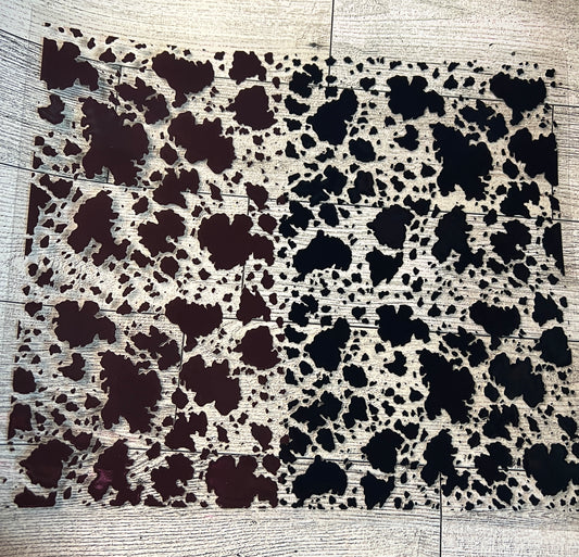 #20-11 9.3x8.2 Cowhide Sheet Black and Brown - mix sizes